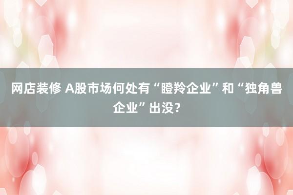 网店装修 A股市场何处有“瞪羚企业”和“独角兽企业”出没？